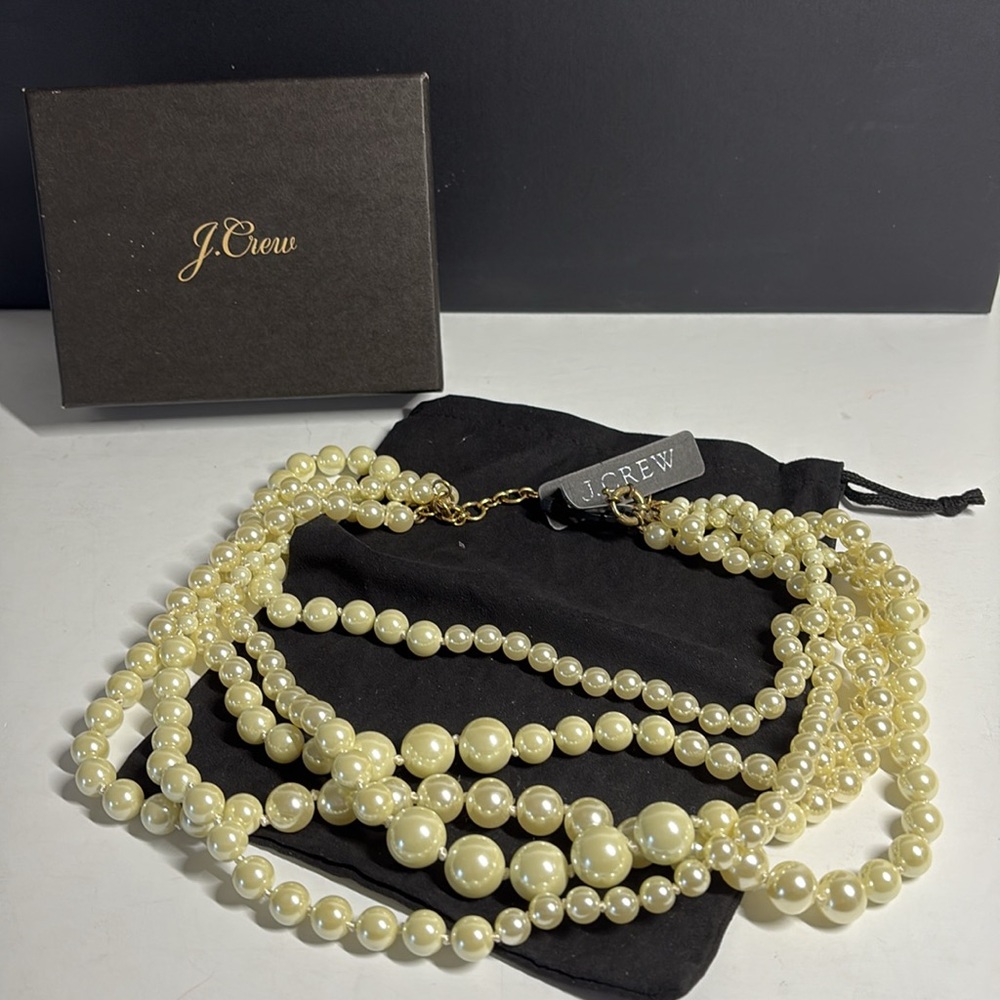 J. Crew Cream Pearl Multi Strand Necklace 18"